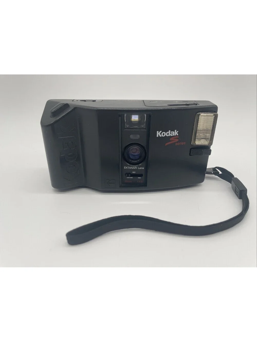 Kodak S300MD S Series Black Autowind Point & Shoot Film Camera Flash Works.